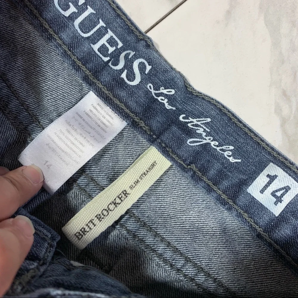Guess Boys Brit Rocker Slim Straight Jeans Size 14